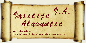 Vasilije Alavantić vizit kartica